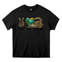 Black Peace Love Crocodile Heavy Core Tee - LillyAllenDesigns