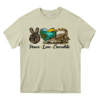 Mossy Peace Love Crocodile Heavy Core Tee - LillyAllenDesigns