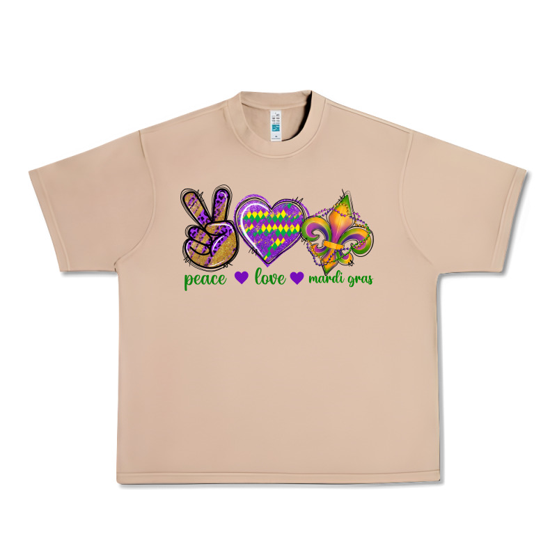 Peace Love Mardi Gras Urban Heavy Tee by BundleAndBundleShop | Teevron