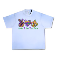 Grape Ice Peace Love Mardi Gras Urban Heavy Tee - BundleAndBundleShop