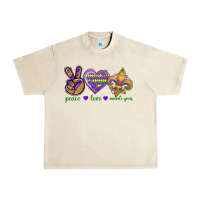 Sandshell Peace Love Mardi Gras Urban Heavy Tee - BundleAndBundleShop