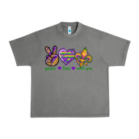 Tornado Peace Love Mardi Gras Urban Heavy Tee - BundleAndBundleShop