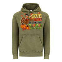 Vintage Olive give thanks for a little and you will find a lot Vintage Hoodie - MaliasSmallBusiness
