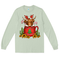 Matcha hot coco christmas highland cow Long Sleeve Tee - Jasminsmagicworld