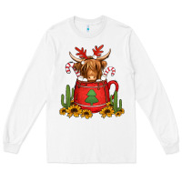 White hot coco christmas highland cow Long Sleeve Tee - Jasminsmagicworld