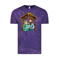 Cloud Purple jesus newborn oh holy night Vintage Tee - MaliasSmallBusiness