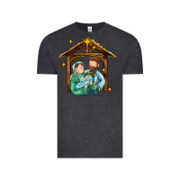 Vintage Black jesus newborn oh holy night Vintage Tee - MaliasSmallBusiness