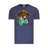 Vintage Denim jesus newborn oh holy night Vintage Tee - MaliasSmallBusiness