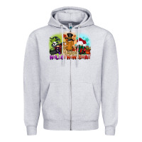 Heather Grey happy hallothanksmas gnomes Zipper Hoodie - CowGirlArtShop