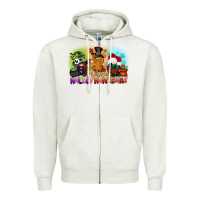 Oatmeal Heather happy hallothanksmas gnomes Zipper Hoodie - CowGirlArtShop