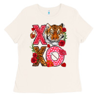 Bone xoxo with tiger Ladies Tee - NancyCooperArtShop