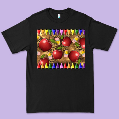 Teacher Crayons And Apples Premium Tee Designed By Lillyallendesigns