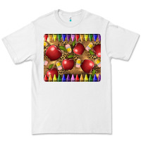 White Teacher Crayons And Apples Premium Tee - LillyAllenDesigns