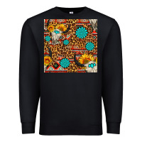 Black western aztec bull skull seamless pattern Premium Sweatshirt - FaDigitalArtStudio