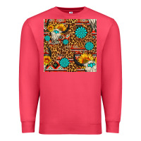 Cardinal western aztec bull skull seamless pattern Premium Sweatshirt - FaDigitalArtStudio