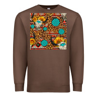 Chestnut western aztec bull skull seamless pattern Premium Sweatshirt - FaDigitalArtStudio