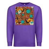 Purple western aztec bull skull seamless pattern Premium Sweatshirt - FaDigitalArtStudio