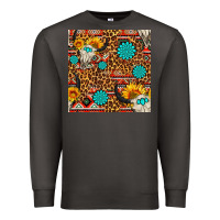 Smoke western aztec bull skull seamless pattern Premium Sweatshirt - FaDigitalArtStudio