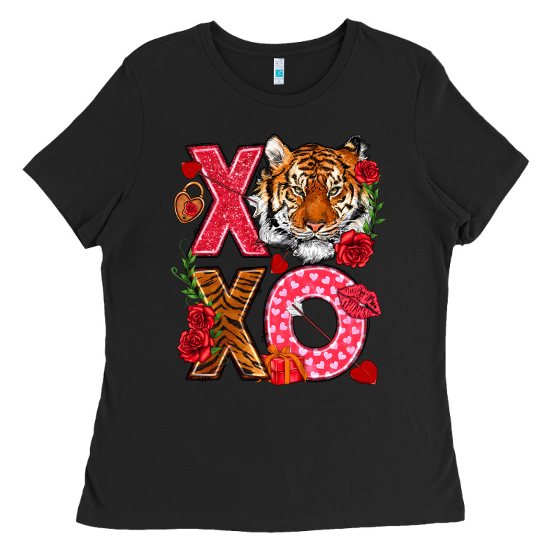 Xoxo With Tiger Ladies Tee by NancyCooperArtShop | Teevron