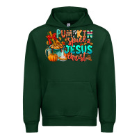 Forest Green Pumpkin pie Jesus Christ Urban Hoodie - CowhideDigitalArt