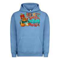Pigment Pebble Blue Pumpkin pie Jesus Christ Urban Hoodie - CowhideDigitalArt