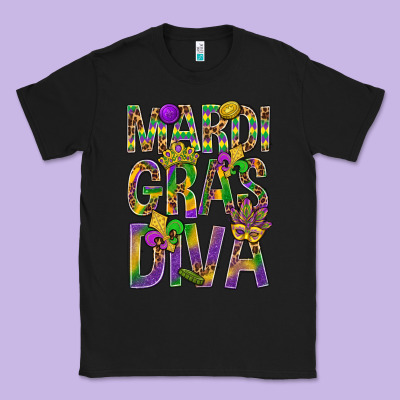 Mardi Gras Diva Classic Tee Designed By Bundleandbundleshop
