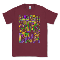 Burgundy Mardi Gras diva Classic Tee - BundleAndBundleShop