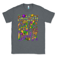 Charcoal Heather Mardi Gras diva Classic Tee - BundleAndBundleShop