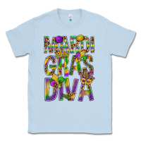 Dusty Blue Mardi Gras diva Classic Tee - BundleAndBundleShop