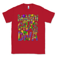 Red Mardi Gras diva Classic Tee - BundleAndBundleShop