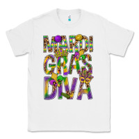 White Mardi Gras diva Classic Tee - BundleAndBundleShop