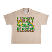 French Oak Lucky And Blessed St Patricks Urban Heavy Tee - BundleAndBundleShop