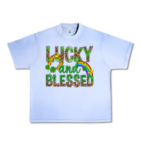 Grape Ice Lucky And Blessed St Patricks Urban Heavy Tee - BundleAndBundleShop