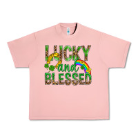Salmon Lucky And Blessed St Patricks Urban Heavy Tee - BundleAndBundleShop