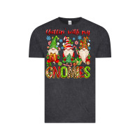 Vintage Black chillin with my gnomies Vintage Tee - MaliasSmallBusiness