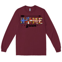 Burgundy home grown american flag windmill Long Sleeve Tee - Jasminsmagicworld