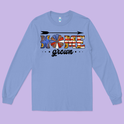 Home Grown American Flag Windmill Long Sleeve Tee Designed By Jasminsmagicworld