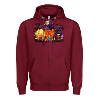 Burgundy hocus pocus gnomes Zipper Hoodie - CowGirlArtShop