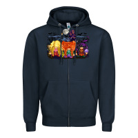 Navy hocus pocus gnomes Zipper Hoodie - CowGirlArtShop