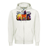 Oatmeal Heather hocus pocus gnomes Zipper Hoodie - CowGirlArtShop