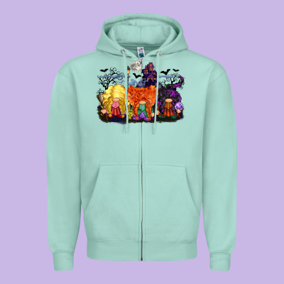 Hocus Pocus Gnomes Zipper Hoodie Designed By Cowgirlartshop