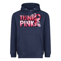 Navy Think pink Cancer Awareness Heavyweight Hoodie - FaDigitalArtStudio