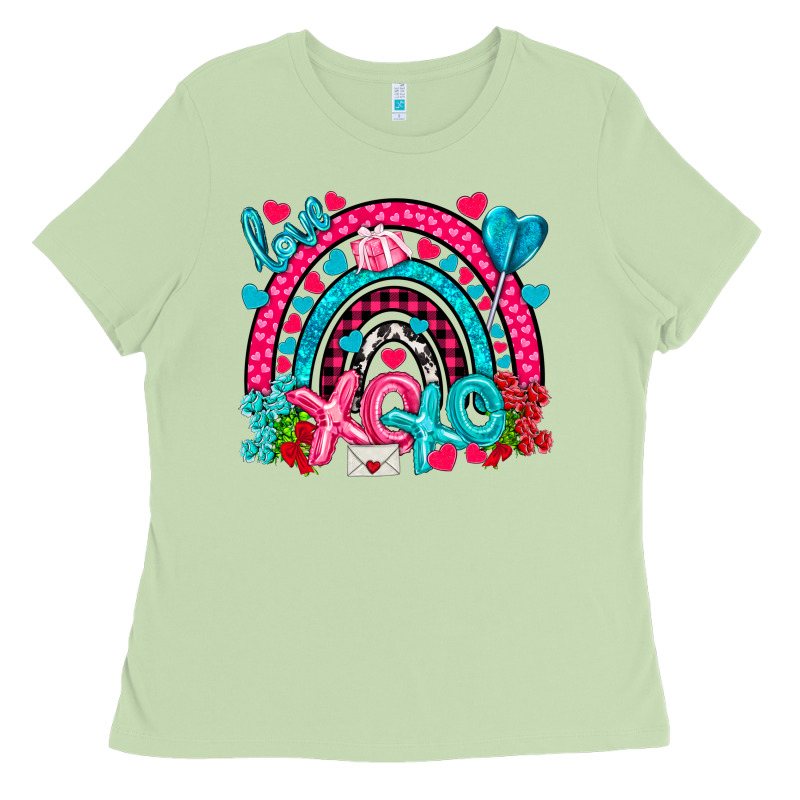 Xo Xo Rainbow Valentine Ladies Tee by NancyCooperArtShop | Teevron