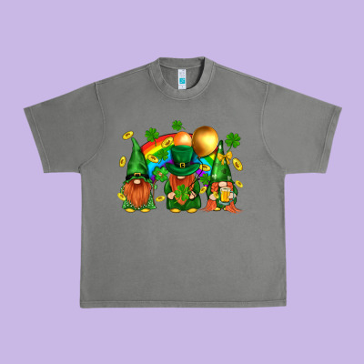 St. Patricks  Gnomies With Rainbow Urban Heavy Tee Designed By Bundleandbundleshop