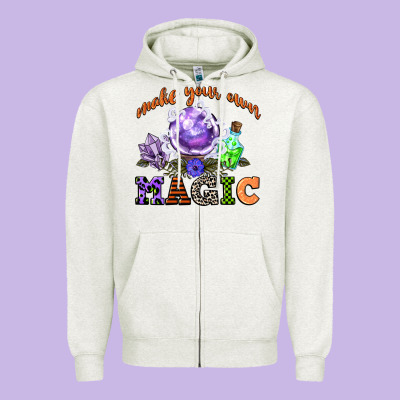 Make Your Own Magic Zipper Hoodie Designed By Cowgirlartshop