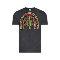 Vintage Black christmas cactus rainbow Vintage Tee - JahusDesignShop