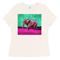 Bone colorful elephant Ladies Tee - LillyAllenDesigns