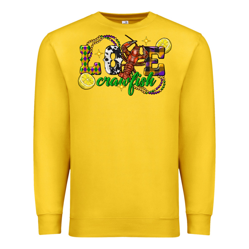 Mardi Gras Love Crawfish Premium Sweatshirt by FaDigitalArtStudio | Teevron