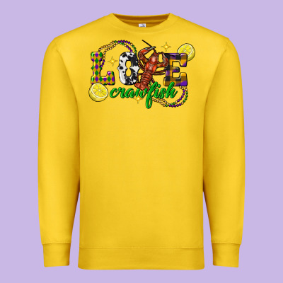 Mardi Gras Love Crawfish Premium Sweatshirt Designed By Fadigitalartstudio