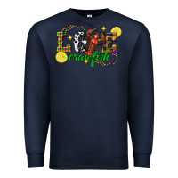 Navy mardi gras love crawfish Premium Sweatshirt - FaDigitalArtStudio